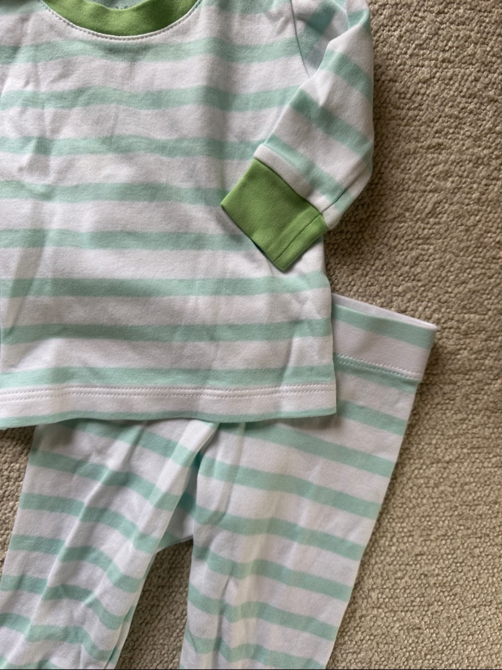 Lake Pajamas Green & White Striped Kids Pajama Set - Picture 3 of 4
